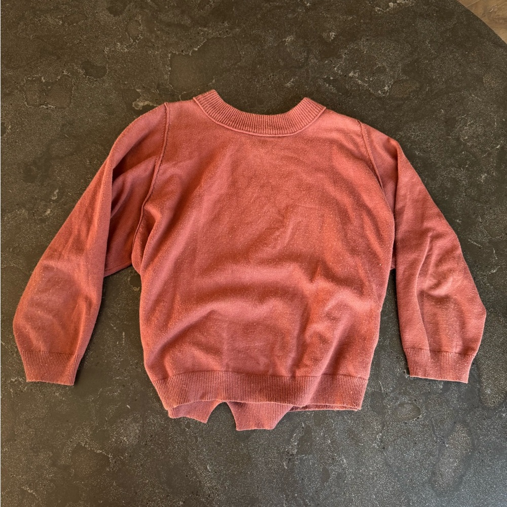 Knot Sisters Orange Crew Neck Sweater Soft Knit Casual